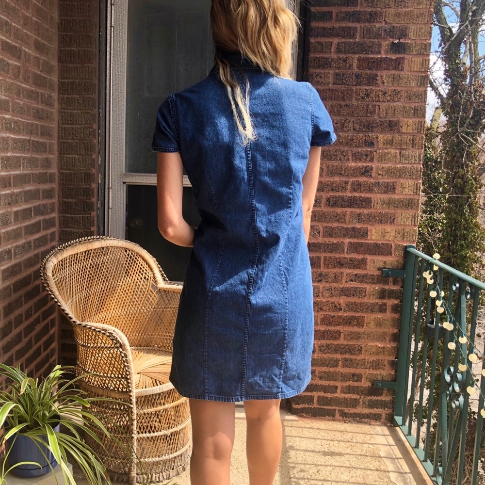 Vintage L.L. Bean Denim Mini Dress - Picture 3 of 7
